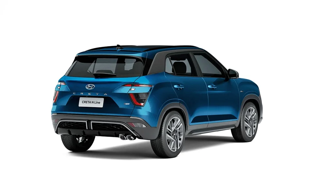 Фото Hyundai Creta N Line (2024) — вид сзади, фото 6. Графика фонарей, бампер и оформление пятой двери Hyundai Creta N Line (2024) — вид сзади, фото 6