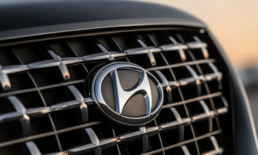 Фото Hyundai Venue — решётка радиатора. Фирменный рисунок облицовки — визитная карточка марки Hyundai Venue — решётка радиатора