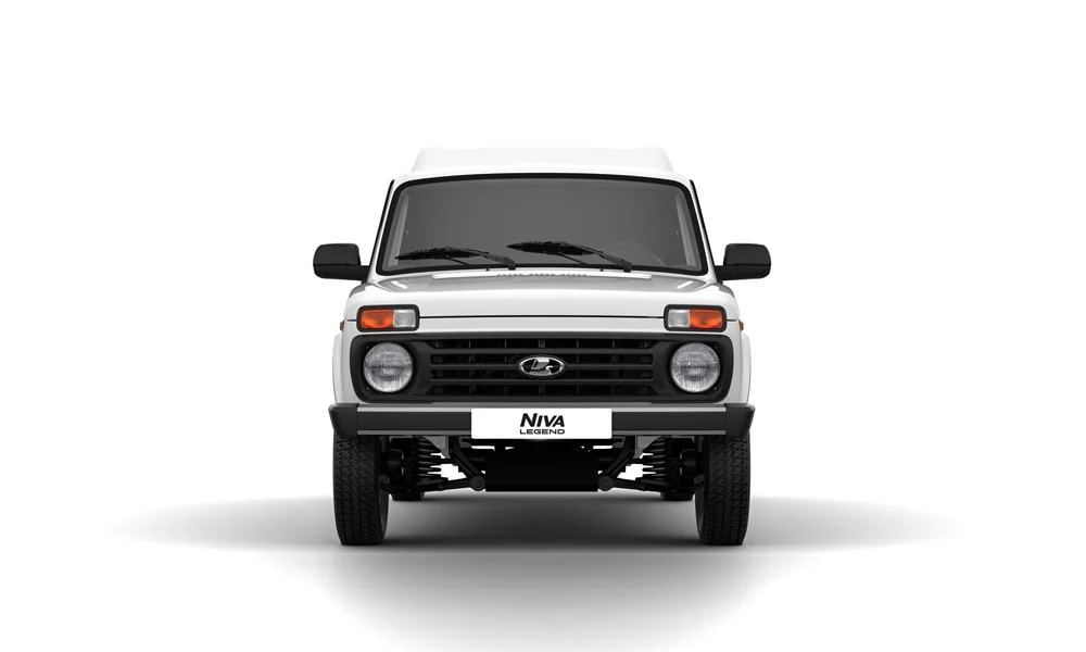 Фото LADA Niva Legend Бортовая — вид спереди, фото 3. Оптика, решётка и бампер — первое впечатление о модели. Дневные ходовые огни включаются автоматически с запуском LADA Niva Legend Бортовая — вид спереди, фото 3