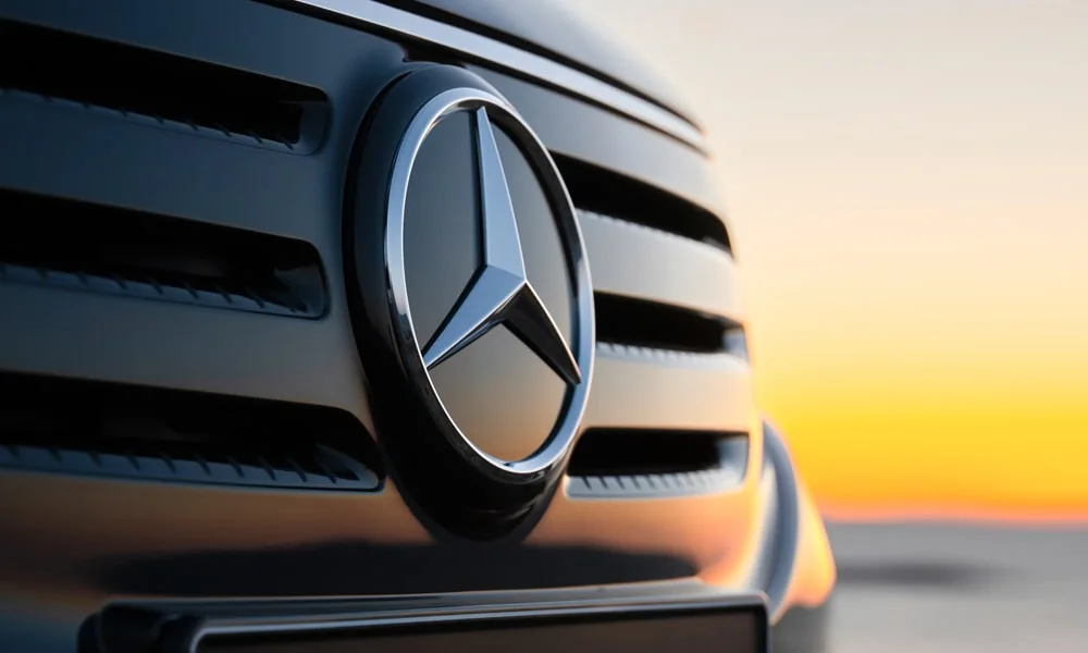 Фото Mercedes-Benz EQT (2024) — решётка радиатора. Рисунок решётки: сетка, ламели или глухая панель у электроверсий. За решёткой у многих комплектаций стоит радар адаптивного круиз-контроля Mercedes-Benz EQT (2024) — решётка радиатора