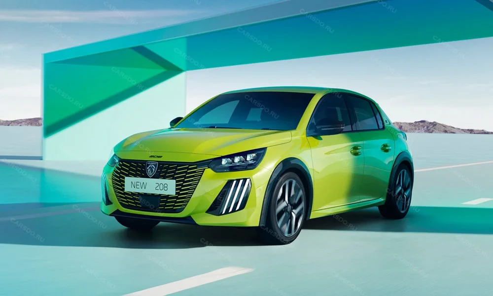 Фото Peugeot 208 — вид спереди, фото 5. Анфас: пропорции капота, посадка кузова и графика ходовых огней Peugeot 208 — вид спереди, фото 5