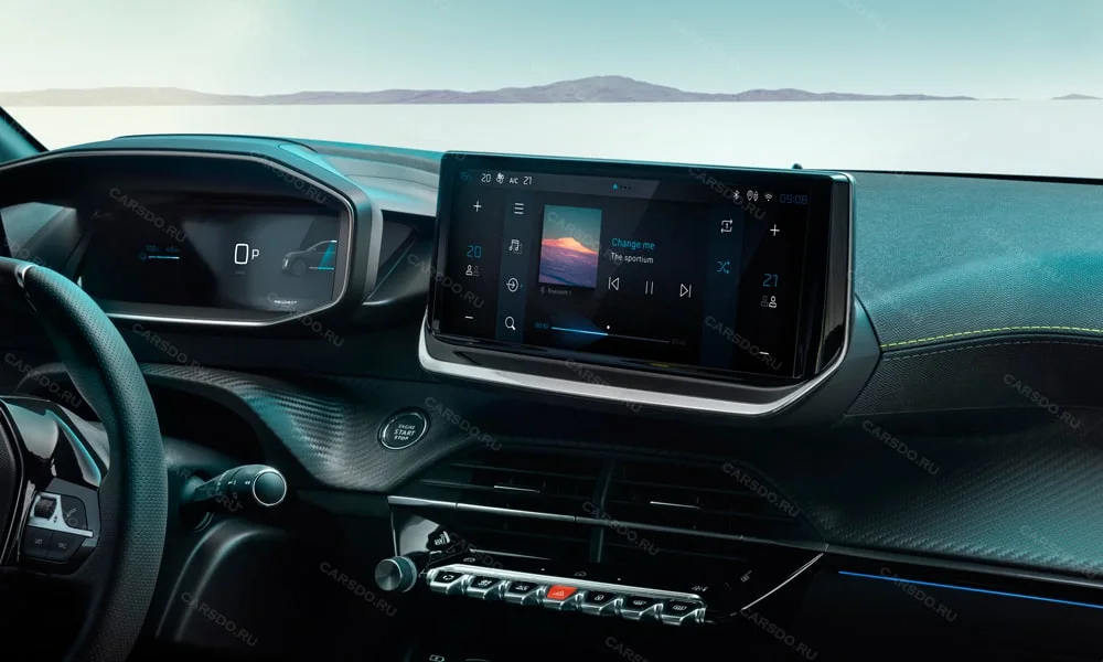 Фото Peugeot 208 — экран мультимедиа, фото 2. Интерфейс медиасистемы крупным планом Peugeot 208 — экран мультимедиа, фото 2