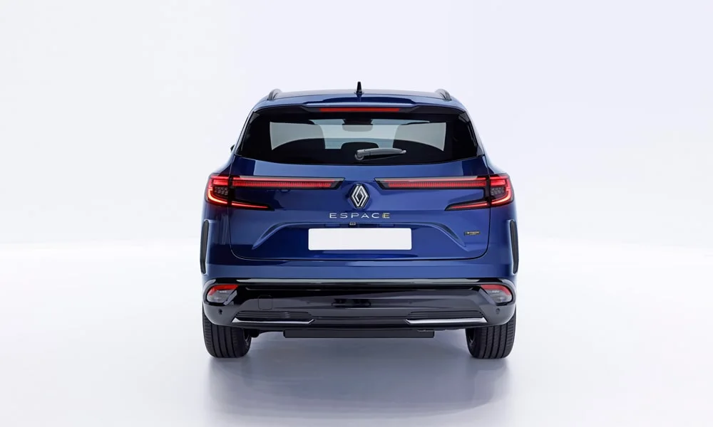 Фото Renault Espace (2024) — вид сзади, фото 6. Линия крыши, стойки и задняя дверь в синем исполнении Renault Espace (2024) — вид сзади, фото 6