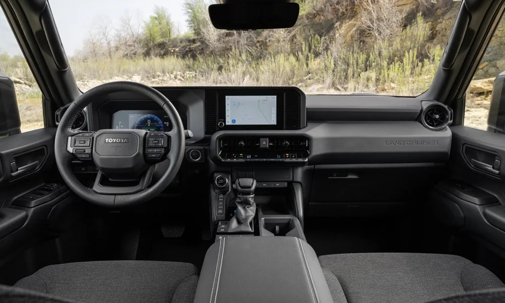 Фото Toyota Land Cruiser Prado (2024) — передняя панель. Компоновка экранов, дефлекторов и консоли Toyota Land Cruiser Prado (2024) — передняя панель