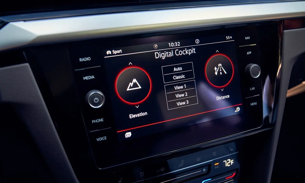 Фото Volkswagen Arteon (2024) — экран мультимедиа, фото 3. Интерфейс медиасистемы крупным планом Volkswagen Arteon (2024) — экран мультимедиа, фото 3