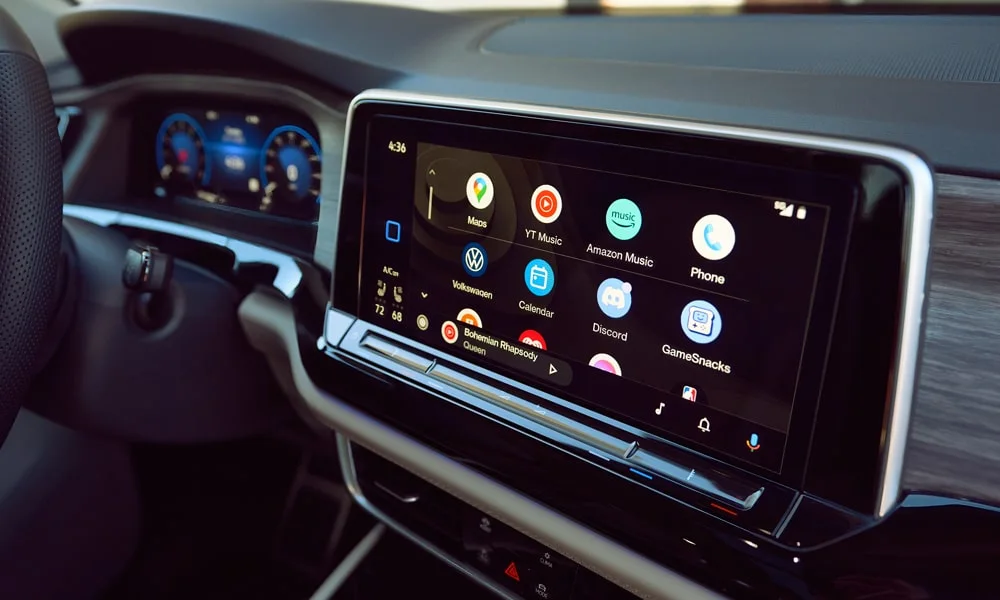 Фото Volkswagen Teramont (2024) — экран мультимедиа. Интерфейс медиасистемы крупным планом. Поддержка смартфонов и обновления «по воздуху» — ключевые вопросы к медиасистеме; наличие русификации уточняйте у дилера Volkswagen Teramont (2024) — экран мультимедиа